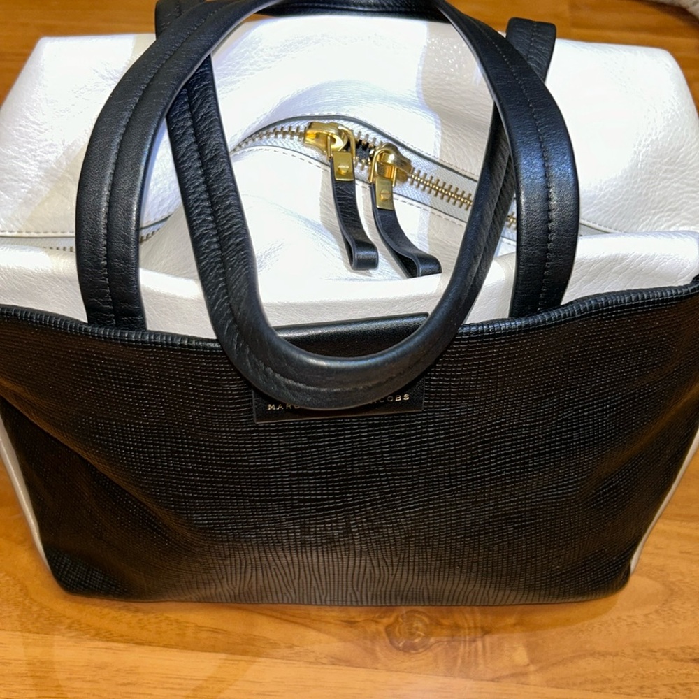 Marc by Marc Jacobs Black And White Leather Bag - Picture 1 of 16